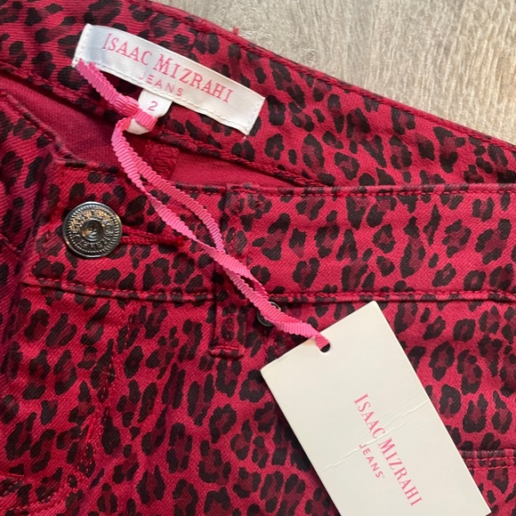 Isaac Mizrahi Jeans NWT Red Leopard Print - Picture 4 of 7
